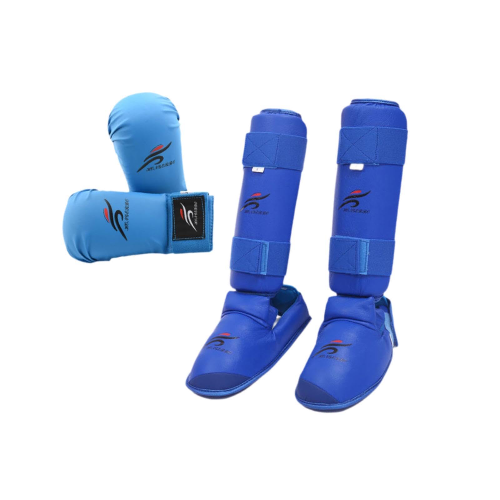 Karate Sparring Gear Set Guanti Parastinchi Forniture Allenamento Guanti da Pugno Protettivi Scarpe da Karate per MMA Taekwondo Palestra Casa