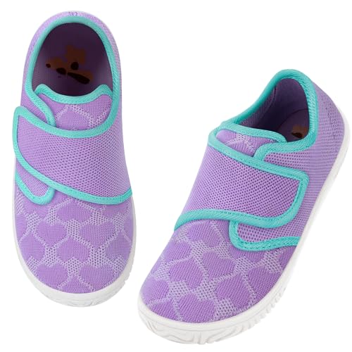IceUnicorn Hausschuhe Kinder Jungen Atmungsaktiv Pantoffeln Mädchen Rutschfest Kindergartenschuhe Leicht Unisex Slippers(Lila Herz 29EU)