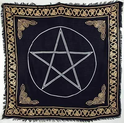 Toile d'autel pentagramme pour protéger vos cartes de tarot