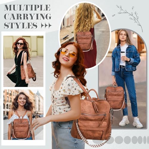 Puwuzixi Frauen Rucksack Wasserdicht Anti-Diebstahl PU Mode Reisen Mehrzweck Cabrio Geldbörse Umhängetasche Handtasche Rucksack