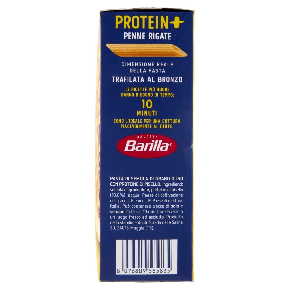Barilla Protein+ Pasta Penne Rigate– 28×400g / mit 20 g Protein/100g, pflanzlich, bronzegeschnitten, al dente Genuss + Beni Culinari Kostenloser Schlüsselanhänger