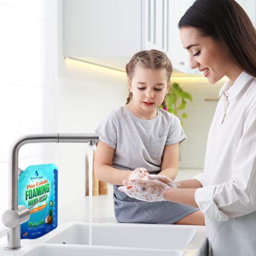 Bastion Foaming Hand Soap Refills: 32oz Pouch Pina Colada Scented Antibacterial Instant-Foam Bulk Hand Wash - Image 2