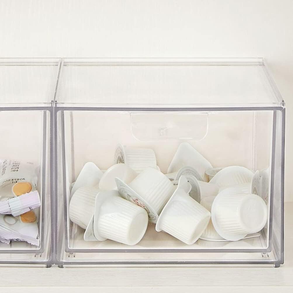 Alipis Drawer Storage Organizer Stackable Storage Drawers for Desktop Laundry‼️item dimensions vary 1 big and 1 small container great for laundry area or office (light scratches on outer edges‼️