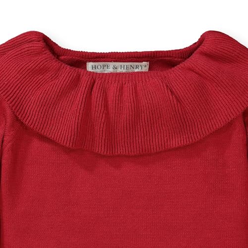 Hope & Henry Girls' Long Sleeve Ruffle Collar Sweater4