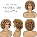 Miyamarch Adult Short Curly Wig, Curly Hair Wig with Soft Breathable Heat Resistant Synthetic Fibers, Suitable for Anime Cosplay Costume Hair, Daily Fashion & Party, Halloween (27#)