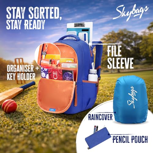 Image of Skybags Klan Plus 37L Casual Backpack for Boys & Girls with 3 Compartments & Adjustable Shoulder Strap | Quick Access Front Pocket | Pencil Pouch | Perfect for School & Travel- Unisex