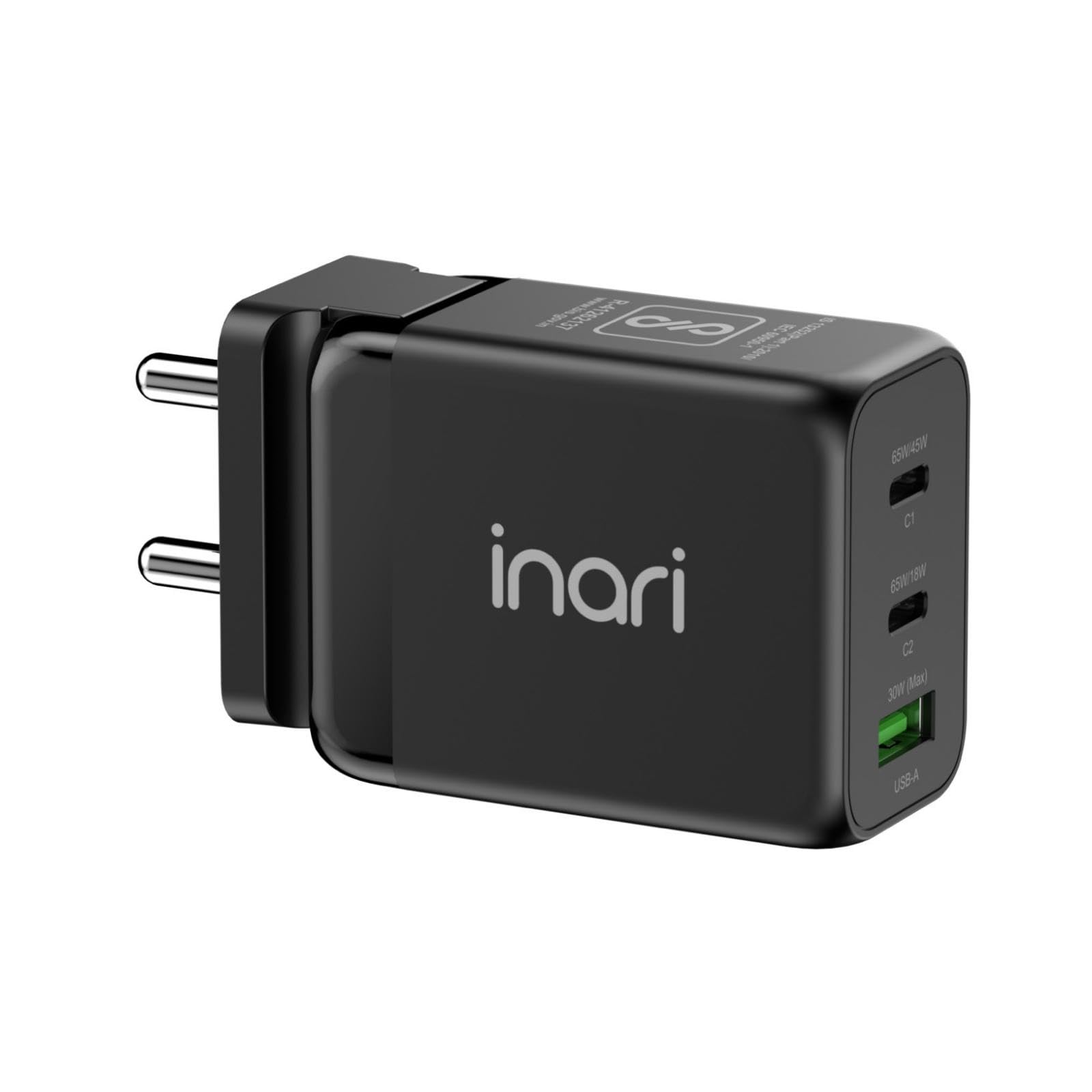 INARI 65W GaN Charger | 65 watt Type c Charger for MacBook | 65w pd 3.0 Charger for iPhone Samsung Galaxy Pixel | PPS 2.0 Support | 65w 3 Port Charger with 2 Year Exchange Warranty by Inari - Black (B0BHKMS5WH) Amazon Price History, Amazon Price Tracker