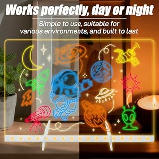 LED Light Up Drawing Board,Acrylic Dry Erase Boards with Light,Led Drawing Board for Kids with Stand,16 Markers,Personalized Birthday Gifts for Girls Boys