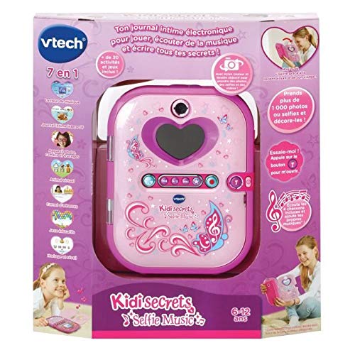 VTech - KidiSecrets Selfie Music Noir, Journal Intime Électronique 7 en 1 avec R