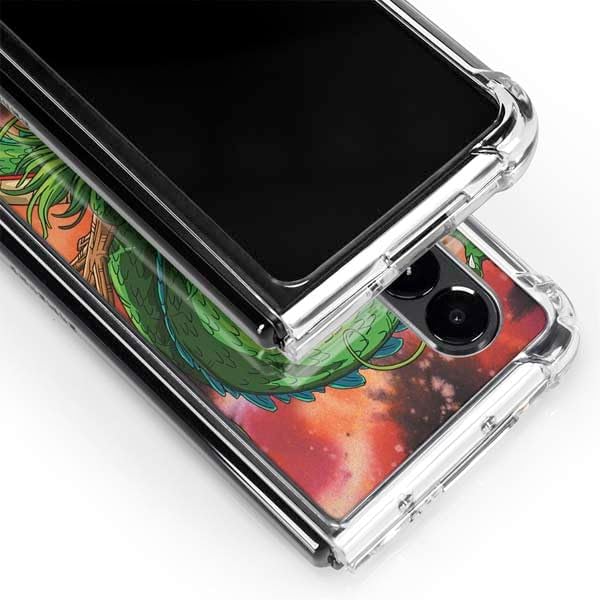 Skinit Clear Phone Case Compatible with Galaxy Z Fold4 5G - Officially Licensed Dragon Ball Z One Wish Shenron Design