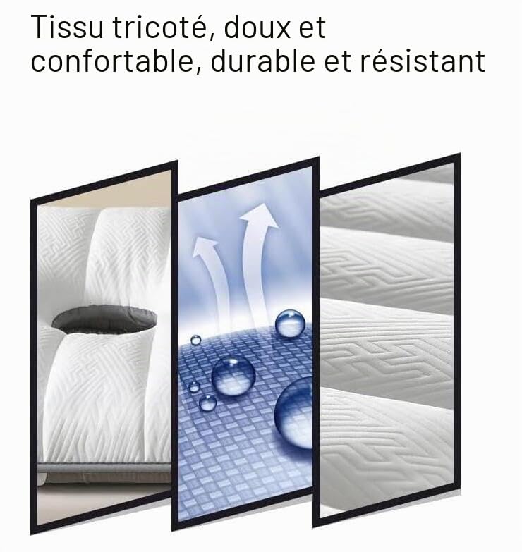Matelas de lit de massage avec ouverture pour le visage et sangles élastiques, Pliable Portable matelas de beauté en mousse à mémoire de forme, pour institut de beauté SPA/gray 6cm/S 70x185cm