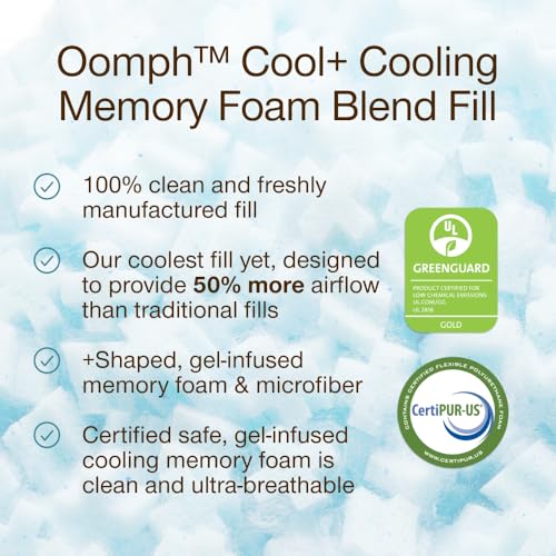 Image of Coop Home Goods Extra Oomph Cool+ Pillow Fill, Gel-Infused, Plus Shaped Memory Foam Filling for More Airflow, Extra Fill Filler for Eden Cool+ Pillows, GREENGUARD Gold & CertiPUR-US Certified
