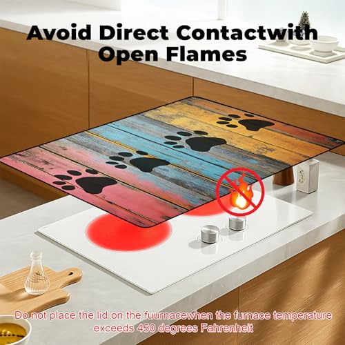 Image of Stove Top Cover for Glass Electric Stove (Dog Paw Print, 30 inch x 21 inch)