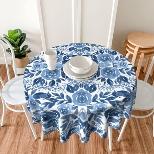 Floral Round Tablecloth 70 inch, Waterproof, Stain Resistance, Wrinkle-Free by Arroganttiom - Used condition - Image 6