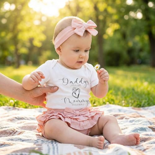 Image of Newborn Baby Girl Summer Clothes 0 3 6 9 12 18 Months Outfits Romper + Shorts + Headband Set