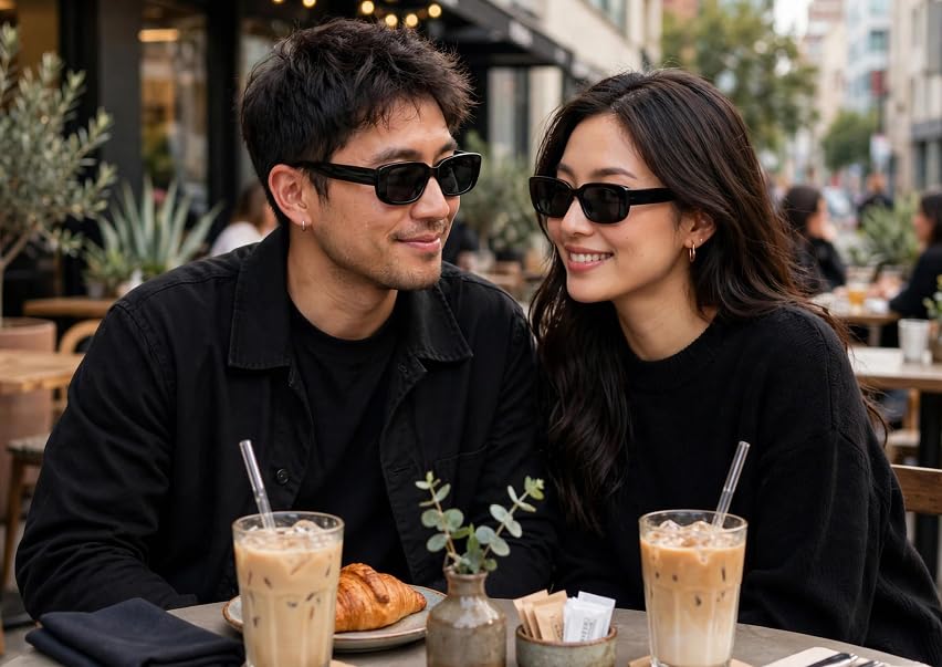 Image of Unisex Stylish Round Sunglasses | TAC Polarized Lens | 100% UV Protection | Men & Women Driving Bikes, Outdoor Sports, Hiking & Travel Eyewear (black sunglass)