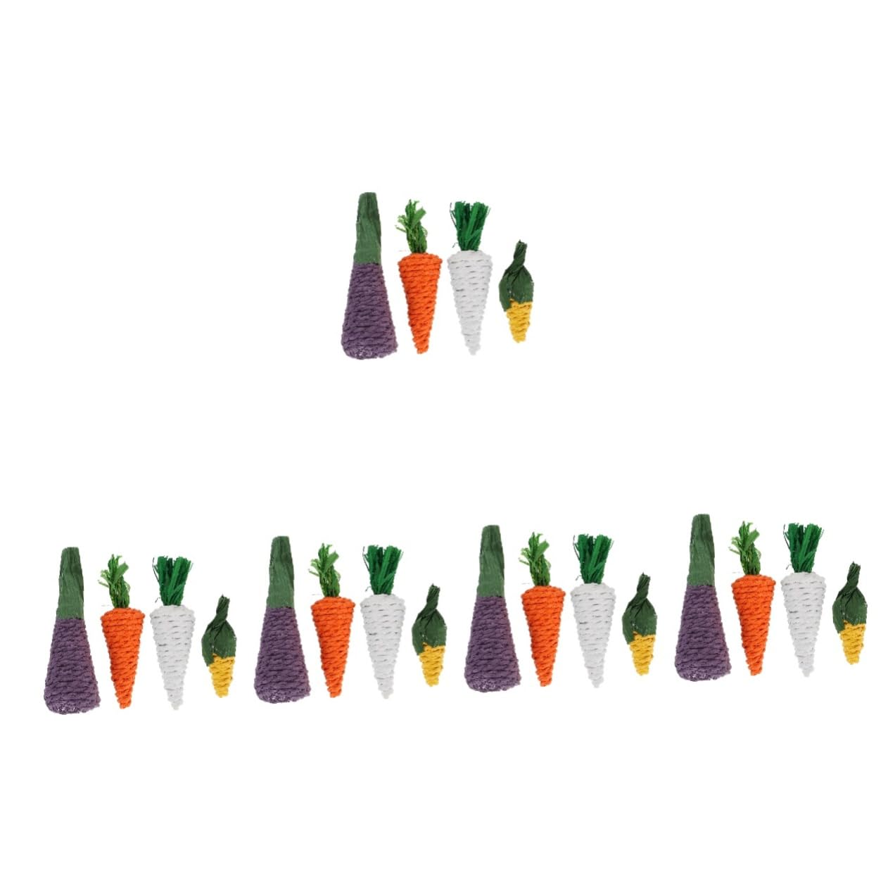 VANZACK 20pièces Jouets à Mâcher Loofah pour Petits Animaux Fournitures pour Hamster Et Lapin Jouets De Détente pour Rongeurs Carotte Maïs Radis