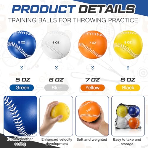 Image of Arrowbash Weighted Softball Training Balls Bulk Set