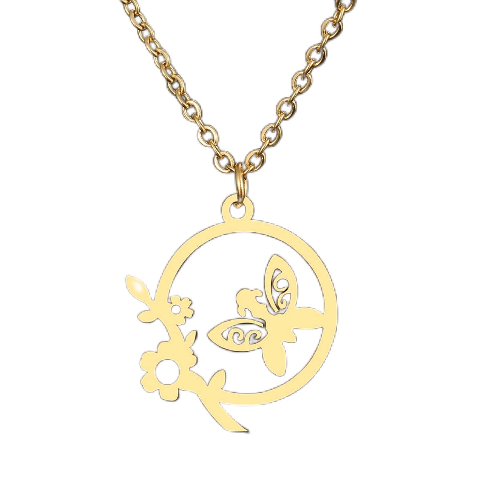 MZMZFFL@ Colgante Collares con Colgante Fino de Corona de Mariposa, Gargantilla de Moda, Collar con abalorio de Cadena para Mujer, joyería para Fiesta, Regalo de Boda