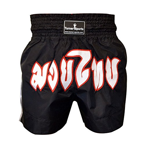 TurnerMAX Boxeo tailandés Corto Negro Grande