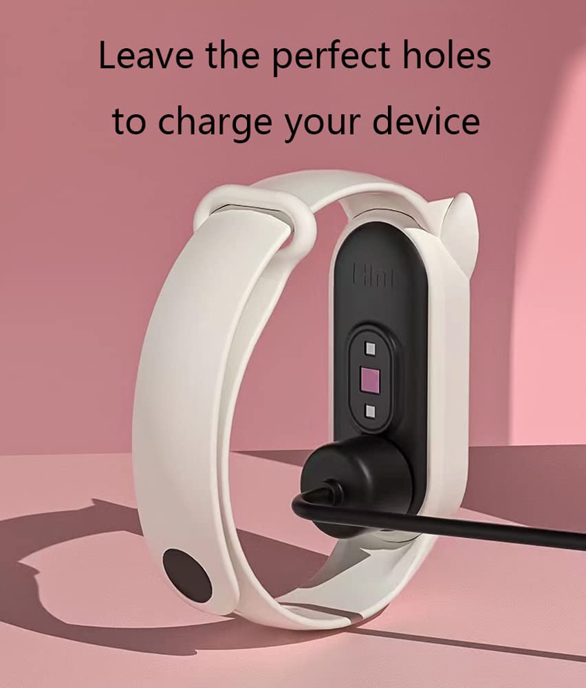 Custodia In Silicone Per Xiaomi Mi Smart Band 6/5/4 - Cover Protettiva Con Orecchie Da Gatto, Antiurto, Trasparente - copertina