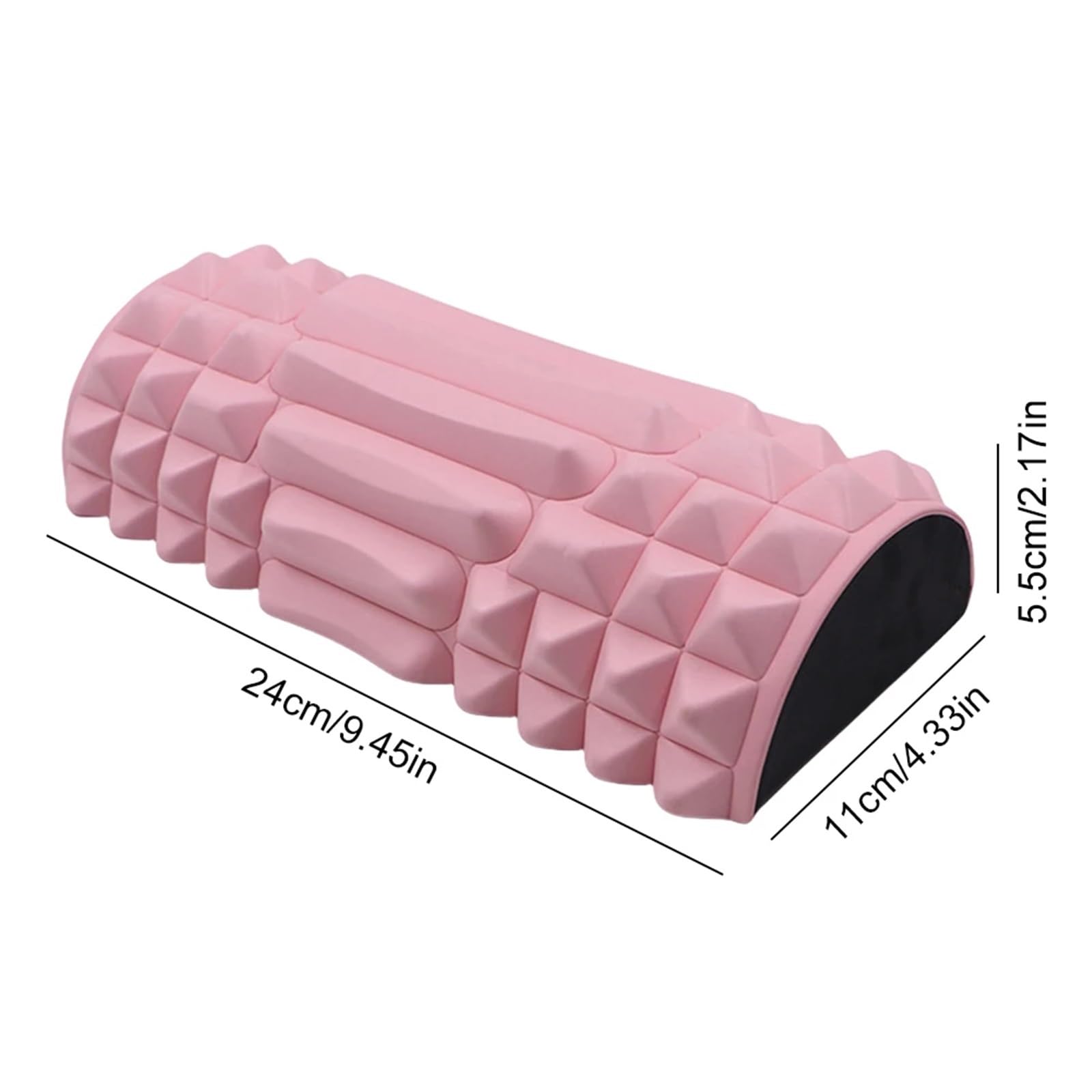 2 pezzi di rullo schiuma colonna yoga massaggio EVA muscolare portatile multifunzione semicircolare for bodybuilding Per Sport(Pink)