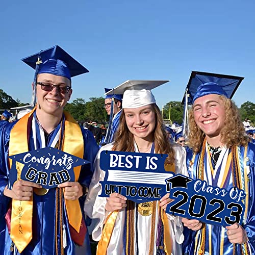 Graduation Hanging Signs For Front Door, Welcome Wreath Graduation Decorations Class Of 2023 Home Decor Indoor Outdoo Party Porch Window Wall Farmhouse (Blue) #TOP4