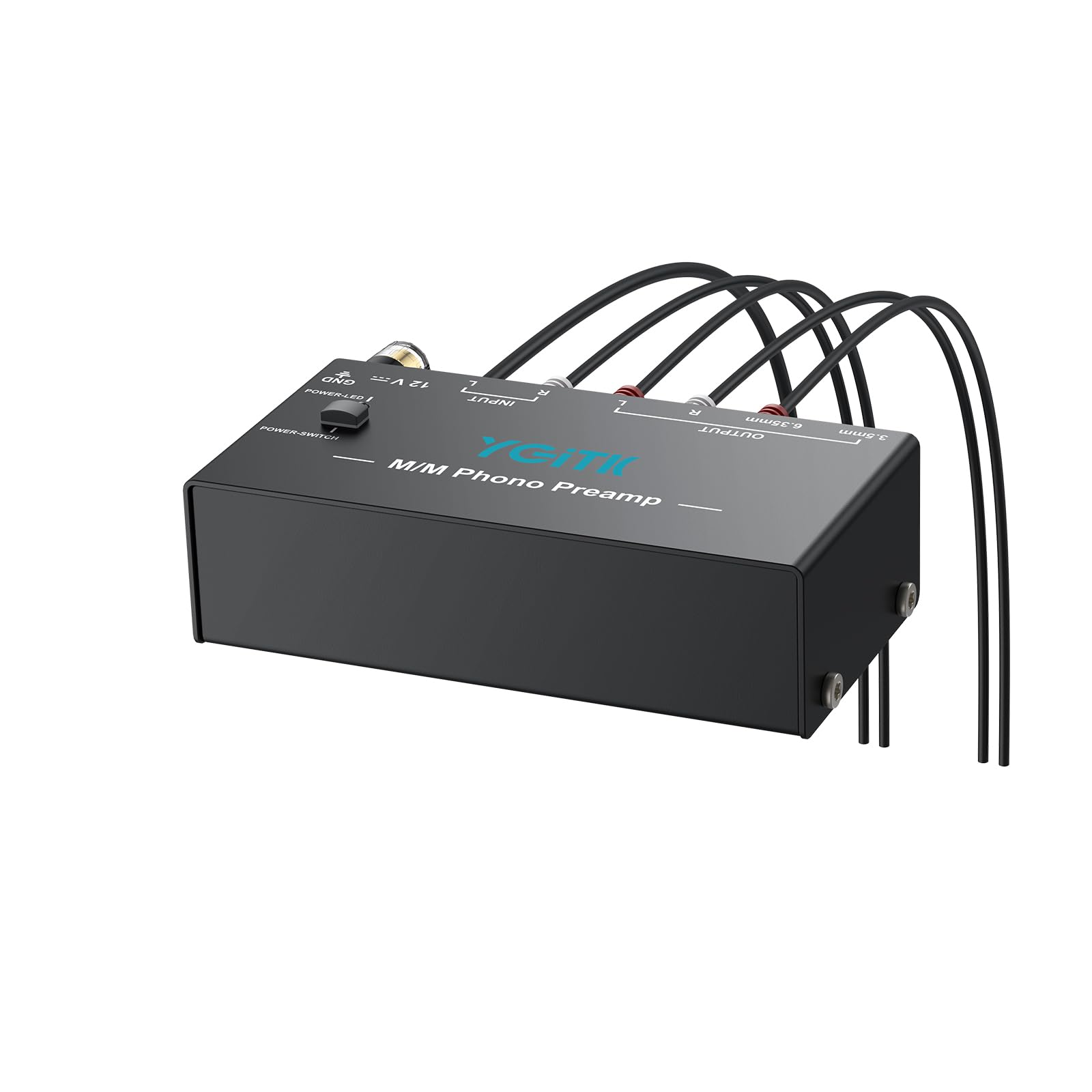 Preamplificador de Fono Ultracompacto Actualización de Chips con Bajo Nivel de Ruido para Tocadiscos MM, Entrada RCA, Salida RCA 3.5mm/6.35mm TRS para Altavoces Computadora
