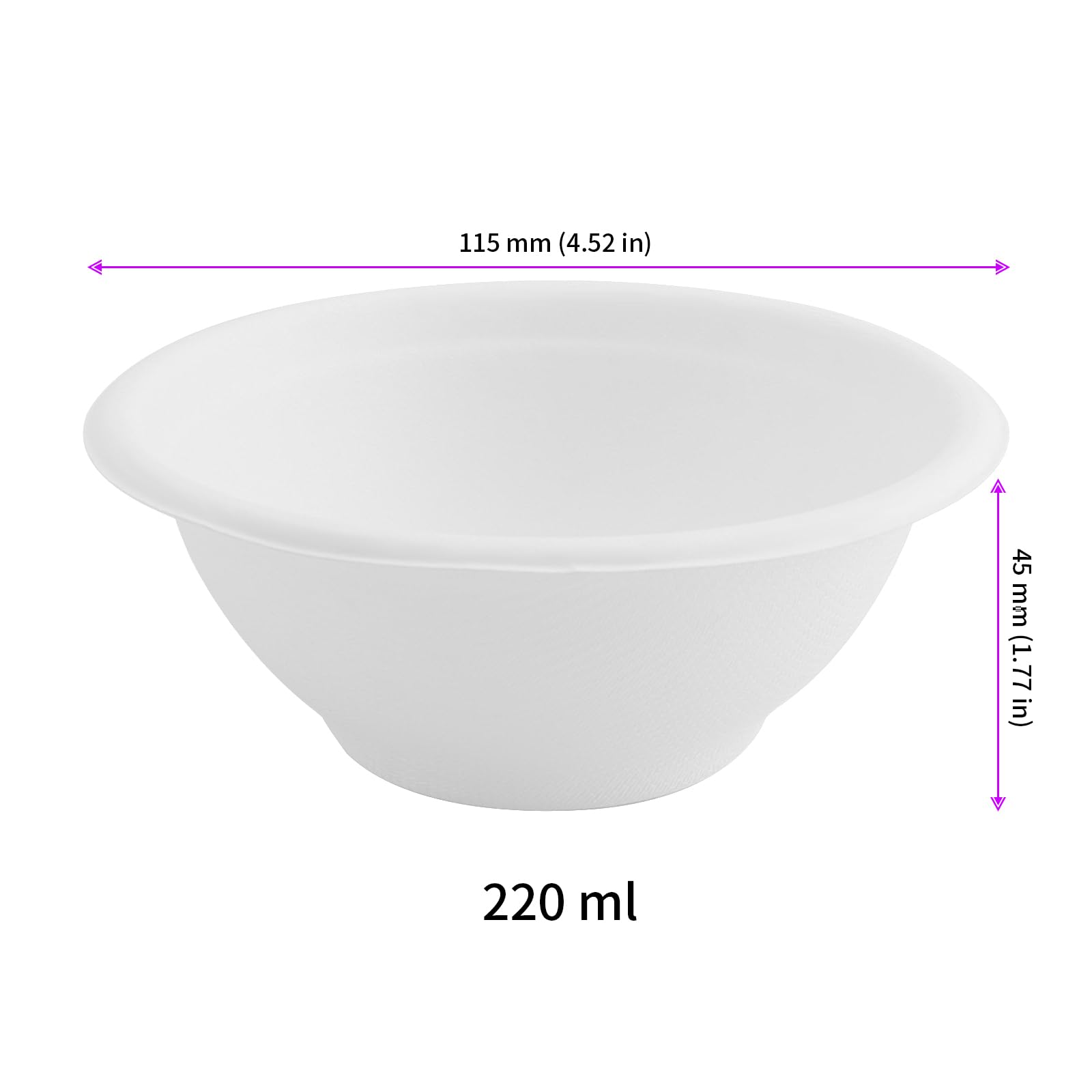 200 Stück 220ML Suppenschalen Einweg Pappe, Weiß Pappschalen, Klein Suppenschüssel Suppenteller Einweg, Einweggeschirr für Party, Picknick, Grill