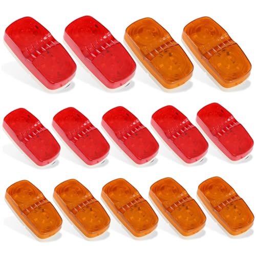 Feux de position de remorque 10 LED étanches - Haute visibilité 14 pièces rouge ambre