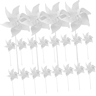 SUPVOX 20 Piezas Molino de Viento en Blanco molinillos de Papel para Manualidades para molinetes sin terminar molinillos de Papel en Blanco piñones de Papel el plastico