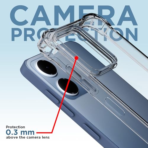 Image of Pikkme Back Cover for Redmi 15A 5G PC + TPU Clear Transparent Raised Edges Shockproof Protective Phone Bumper Case(Transparent)