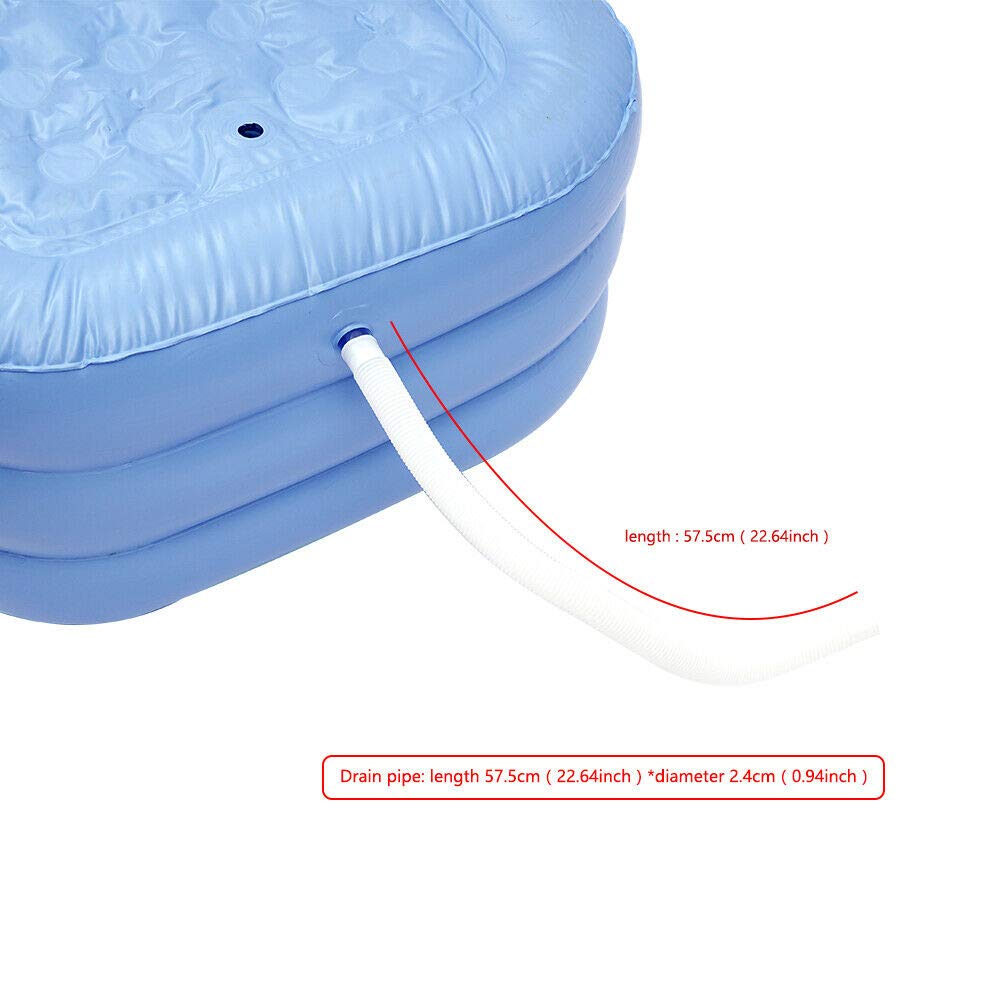 Portable Plastic Bad, Opblaasbare Foldingtubs PVC Vrijstaand Bad, Grote Volwassen Badkuip Spa Voor Badkamer Met Luchtpomp, Paardebloem Print,Gray,S