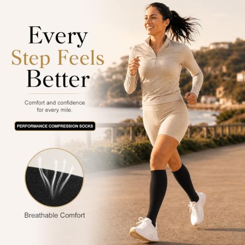 Image of Laite Hebe 4 Pairs-Compression Socks for Women&Men Circulation-Best Support for Nurses,Running,Athletic