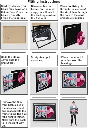 12" `Record Double Vinyl LP Record and Album Cover Frame With White Mount Memorabilia Wall Display - Image 5