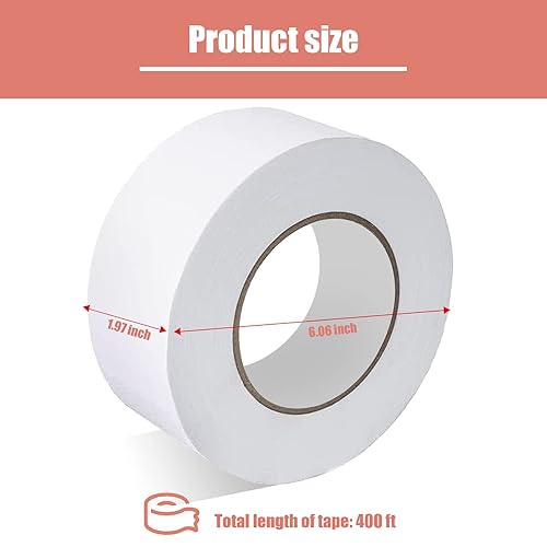 Miniatura 2 de Hubaow Cinta de papel para paneles de yeso, cinta de fibra ultrafina de 2 x 400 pies para juntas de paneles de yeso para parche de costura para