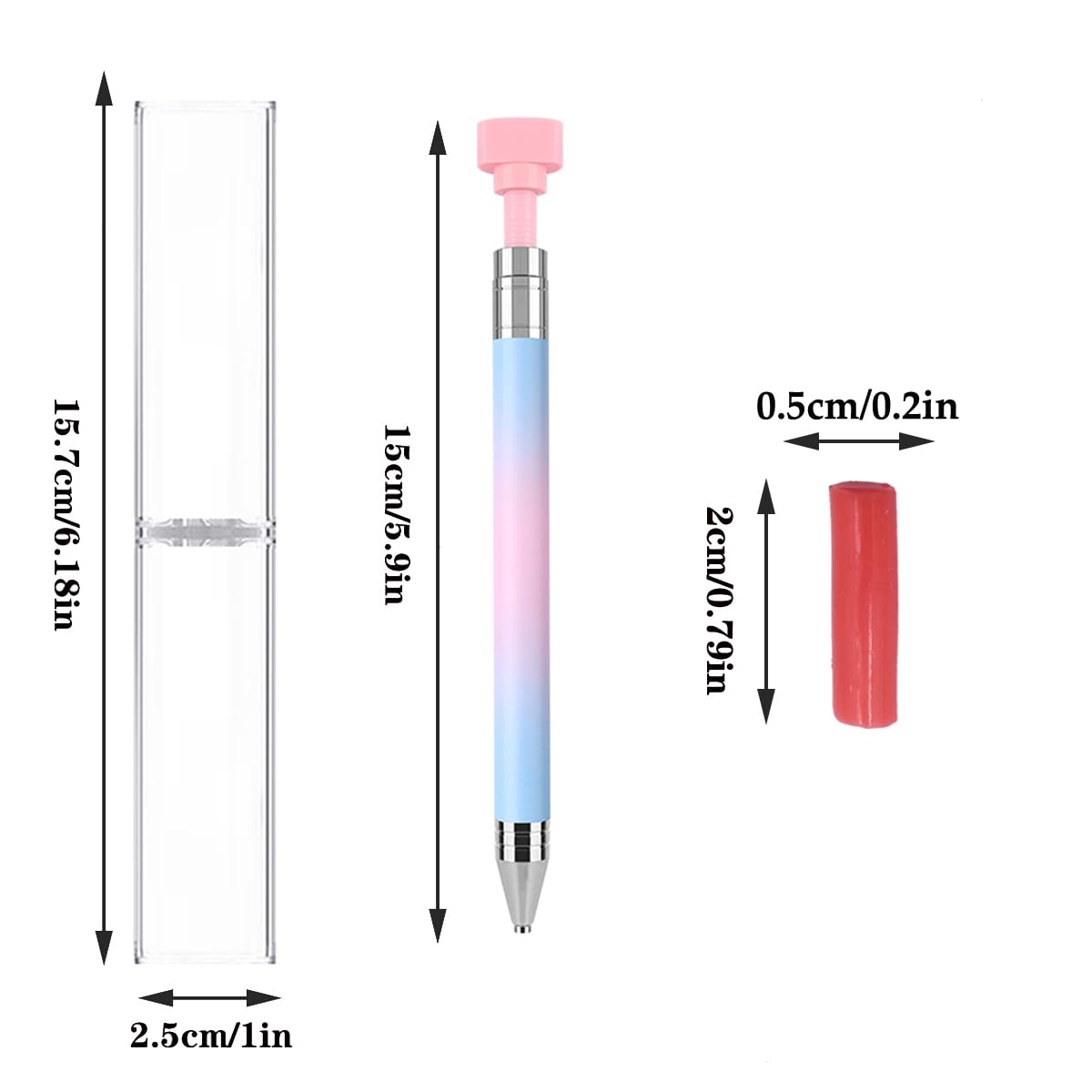 Stylo à Cire Rechargeable Automatique, Stylo Diamant Avec
