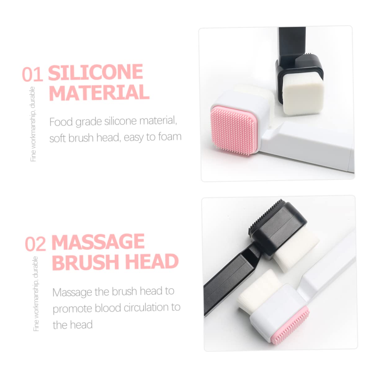 LIFKOME 2Pcs Double Sided Facial Cleansing Brush Manual Exfoliating Face Wash Tool for Deep Cleaning Gentle Blackhead Removal for Travel and Daily Use