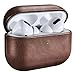 Ledertasche für AirPods Pro, ICARERSPACE Premium Echtleder Stoßfeste Schutzhülle für Apple AirPods Pro Ohrhörer Ladehülle (LED sichtbar) Unterstützt kabelloses Ladegerät BRAUN