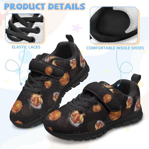 Excavators & Balls Print Boys Shoes Kids Sneakers Breathable Athletic Running Tennis Sneakers Non Slip Barefoot Shoes for Little Kid3