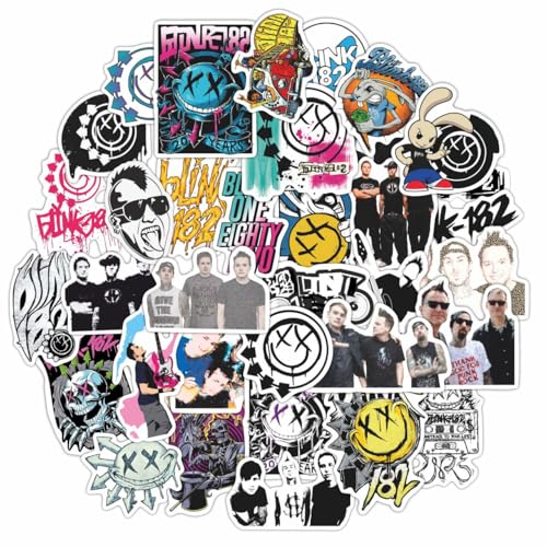 Image of Stickers for Adults, Rock Band Stickers Skateboard, 35 Pieces of Strong Adhesive and Waterproof Decals, Guitar and Laptop Decals for Teens, Gifts for Women & Men