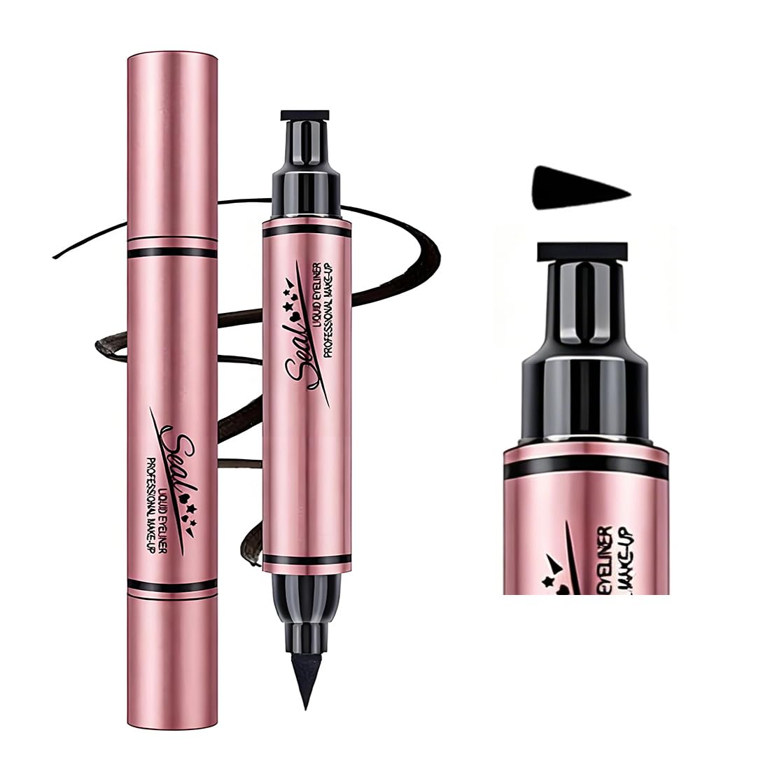 Jumbo Ink Tank Stamp Eyeliner, Dual Ended Liquid Cat Eye Wing Liner Pen