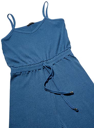 Vestido Casual Macacão, Mercatto, Feminino, Azul Medio, M