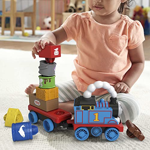 Fisher-Price Thomas & Friends Wobble Cargo Stacker Train, push-along engine with stacking blocks for toddlers and kids ages 2 years and up - Image 4