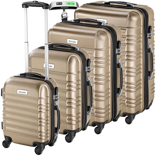 tectake® Set de Valise de Voyage 4 Tailles Valise Grande Taille Valise Cabine Petite Valise Sacs de Voyage Valise Maternité ABS avec roulettes Pivotantes...