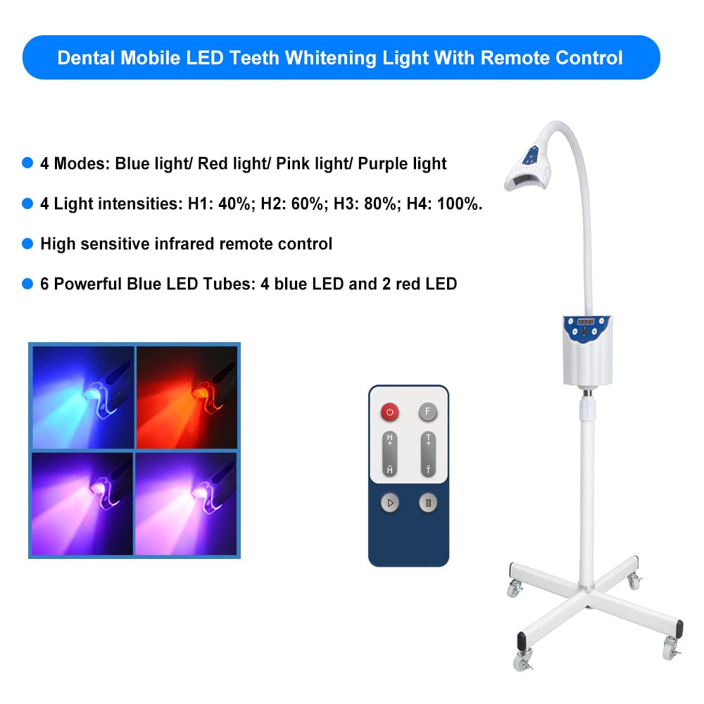 Luce LED per sbiancamento dei denti a 3 colori, sbiancamento dei denti dentali della lampada sbiancante, sbiancante dei denti con telecomando (luce mobile per sbiancamento dei denti)
