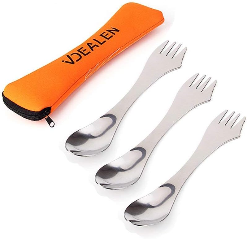 Vdealen Stainless Steel Sporks Fork & Knife Combo Utensil Extremely