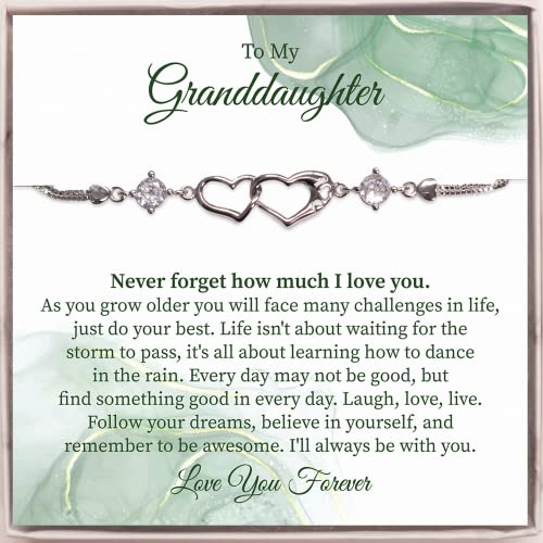 Grandma's Bracelet for Granddaughter - 'Never Forget My Love' - Perfect for Birthday, Graduation, Christmas