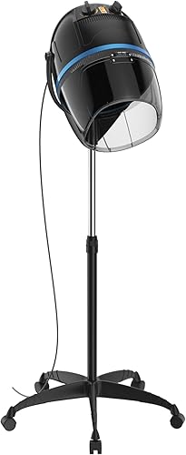 LEMY Secador de pelo profesional con capucha de 1300 W, secador de pelo de salón con temporizador ajustable y 3 ajustes de velocidad de calor,