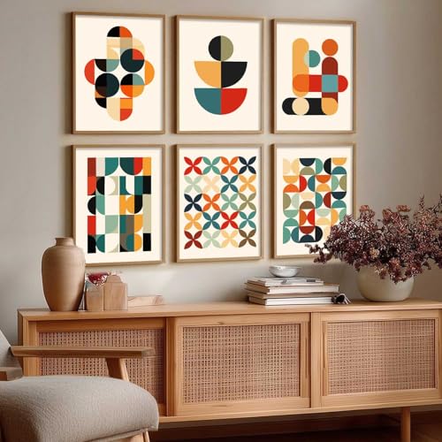 Image of kotart Boho pattern Theme Digital Wall Art Prints for Living Room Bedroom Office Room Decor - Painting for Wall Decoration - (Pack of 6 Multicolor) (10x13 inch, I)